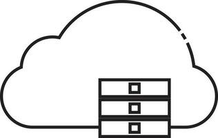 Cloud Server Icon In Line Art. vector