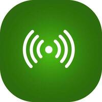 Green And White Wifi Square Icon Or Symbol. vector