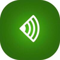 Green And White Wifi Square Icon In Flat Style. vector