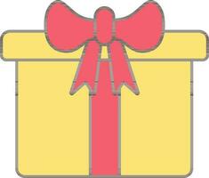 Gift Box Icon In Red And Yellow Color. vector