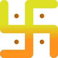 Swastika Icon Or Symbol In Yellow And Orange Color. vector