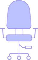 Office Or Adjusting Chair Icon In Blue Color. vector