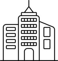 Thin Line Office Building Flat Icon Or Symbol. vector