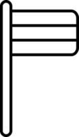 Horizontal Striped Flag Icon In Black Line Art. vector