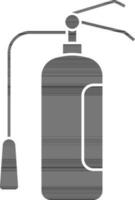 Black Fire Extinguisher Icon In Flat Style. vector