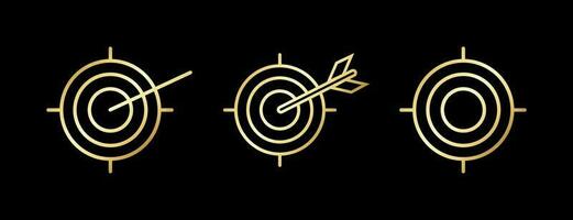 Golden Target Icon Vector Illustration