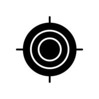 Target Fill Icon Symbol Vector. Black Glyph Target Icon vector