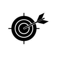 Target Fill Icon Symbol Vector. Black Glyph Target Icon vector