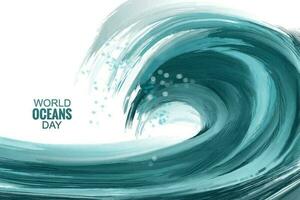 Powerful blue ocean wave background vector