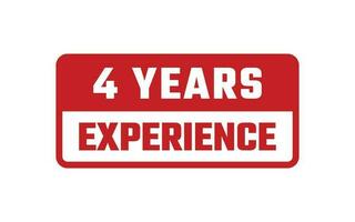 4 Years Experience Rubber Stamp vector