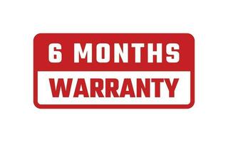 6 months warranty Rubber Stamp vector