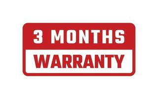 3 months warranty Rubber Stamp vector