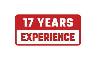 17 Years Experience Rubber Stamp vector