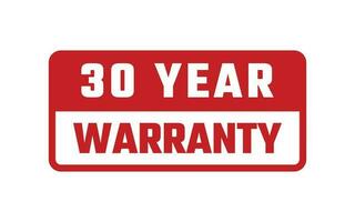 30 Year Warranty Rubber Stamp vector