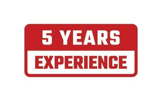 5 Years Experience Rubber Stamp vector