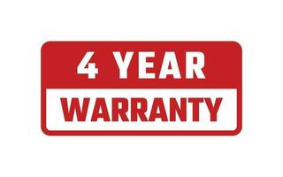 4 Year Warranty Rubber Stamp vector