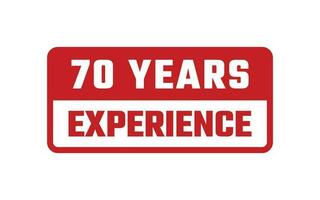 70 Years Experience Rubber Stamp vector