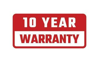 10 Year Warranty Rubber Stamp vector