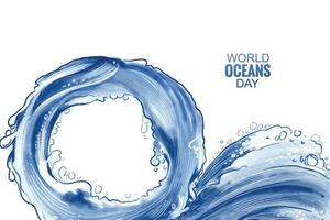 World ocean day celebration on sea ocean wave background vector