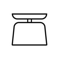 Weighing Scale Lineal Icon Symbol Vector. Black Outline Weighing Scale Icon vector