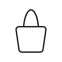 Shopping Bag Lineal Icon Symbol Vector. Black Outline Shopping Bag Icon vector