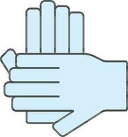 Hand Together Icon In Blue Color. vector