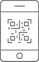 QR Code In Smartphone Icon. vector