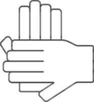 Hand Together Icon In Line Art. vector