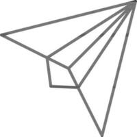 Paper Plane Icon In Black Line Art. vector