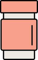 Isolated Jar Icon In Peach And White Color. vector