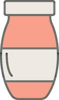 White And Peach Jar Icon In Flat Style. vector