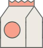 Food Packet Icon In Peach And White Color. vector