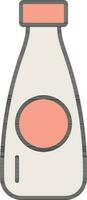 Peach And White Bottle Icon In Flat Style. vector