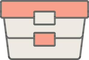 Packing container Icon In White And Peach Color. vector