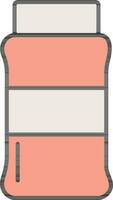 Flat Style Jar Icon In Peach And White Color. vector
