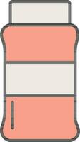 Flat Style Jar Icon In Peach And White Color. vector