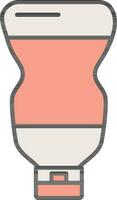 Peach And White Bottle Icon in Flat Style. vector