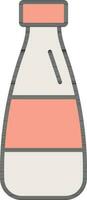 Flat Style Bottle Icon In Peach And White Color. vector