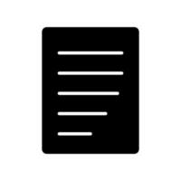 Sheet Fill Icon Symbol Vector. Black Glyph Sheet Icon vector