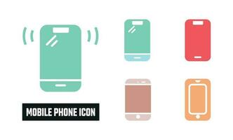 Flat Mobile Phone Icon Symbol Vector Illustration