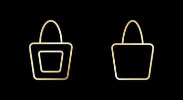 Golden Shopping Bag Icon Vector Illustration