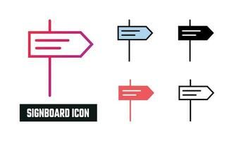 Signboard Icon Set Vector Illustration