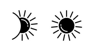 Sun Fill Icon Symbol Vector. Black Glyph Sun Icon vector