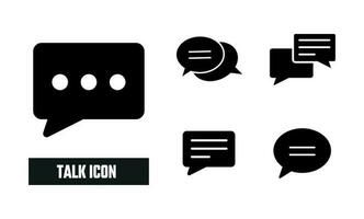 Talk Fill Icon Symbol Vector. Black Glyph Talk Icon vector