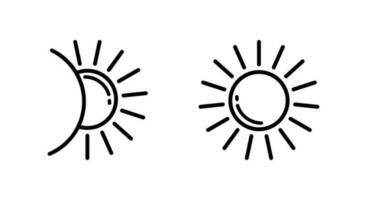 Sun Lineal Icon Symbol Vector. Black Outline Sun Icon vector