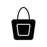 Shopping Bag Fill Icon Symbol Vector. Black Glyph Shopping Bag Icon vector