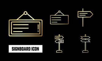 Golden Signboard Icon Vector Illustration