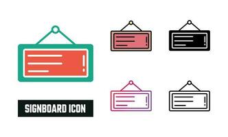 Signboard Icon Set Vector Illustration