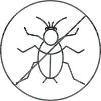 Isolate No Bug Icon In Line Art. vector