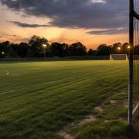 Soccer field evening view photo